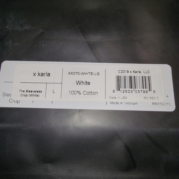 NWT X Karla White Sleeveless Crop Top - Picture 2 of 3